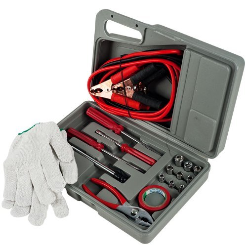 31 Pieces Roadside Emergency Tool and Auto Kit with Useful Tools to Keep You Safe in an Emergency