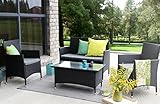 Baner Garden (N68) 4 Pieces Outdoor Furniture Complete Patio Wicker Rattan Garden Set, Full, Black