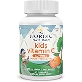 Nordic Naturals Kids Vitamin C Gummies - Tangy Tangerine - 60 Gummies - Vegan Vitamin C Supplement - Children’s Immunity and Antioxidant Support - 250 mg per Serving - 30 Servings