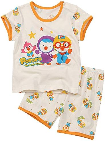 Withorganic Porong Pororo Little Girls Short Sleeve Organic Pajama Set 2T