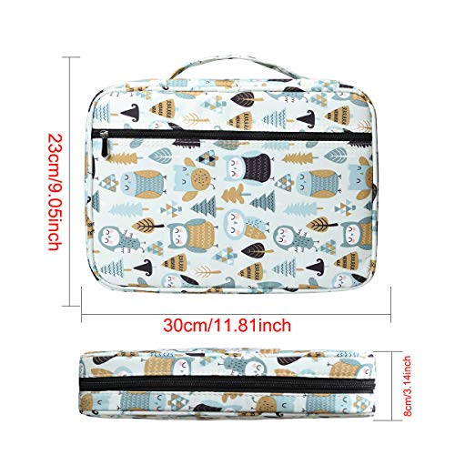 BOMKEE Coloring Pencil Case 220 Slots Pencils/Gel Pens Organizer Waterproof Travel Case Zipper Carrying Portable Pencil Markers Pen Holder Bag for Painter Writers School Students (Dumb Owl) - Thumbnail 2