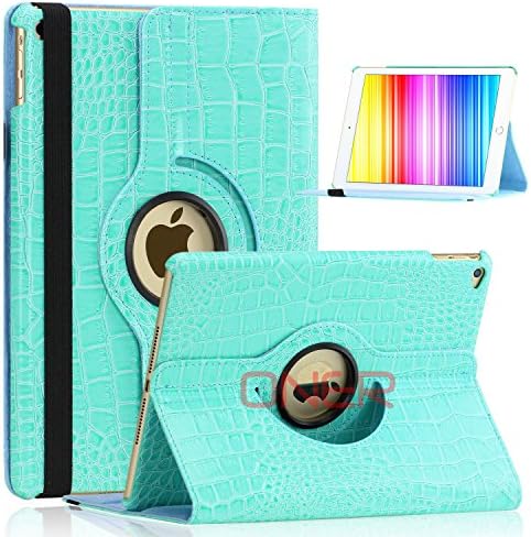VinYe iPad 2/3/4 Case - 360 Degree Rotating Stand Case with Smart Cover Auto Sleep / Wake Feature for Apple iPad 2/3/4 with Retina Display (iPad 2/3/4, Crocodile Teal Blue)