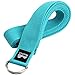 REEHUT Yoga Strap 6ft with Ebook - Durable Polyester Cotton Exercise Straps w/Adjustable D-Ring Buckle for Stretching, General Fitness, Flexibility and Physical Therapy Sky Blue