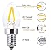 led Night Light Bulbs,Salt Lamp Bulbs,C7 1W Led Filament Bulbs,Refrigerator Indicator Bulb, Mini Light,Candle Bulbs,10W Incandescent Replacement Bulb,Torpedo Shape,E12 Warm White 2700k(6PCS)