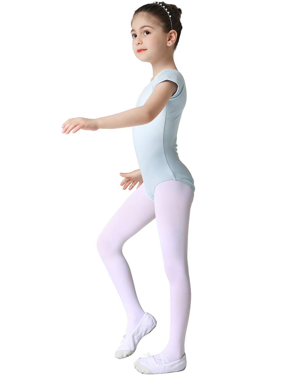 Gymnastics Leotards for Girls, Aaronano Ballet Leotards for Girls with Short Sleeve Blue Black Pink Toddler Leotard