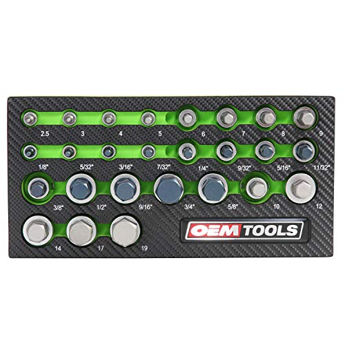 OEMTOOLS 23990 26 Piece Master Hex Bit Set, Hex Bit Organizer, Allen