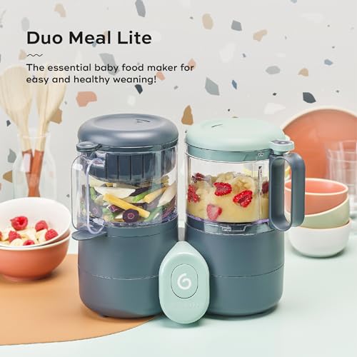 Babymoov Duo Meal Lite Food Maker 4 in 1 Food Processor with Steam Cooker, Blender, Baby
