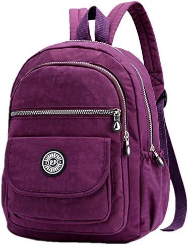 MISOFE Lightweight Backpack Purse Small Nylon Travel Daypack for Women Waterproof Casual School Bag (Purple)