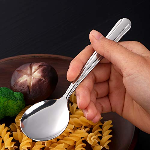 Bouillon Round Spoons 5.8-Inch Stainless Steel Soup Spoon Set of 12 - BUY&USE - Thumbnail 5