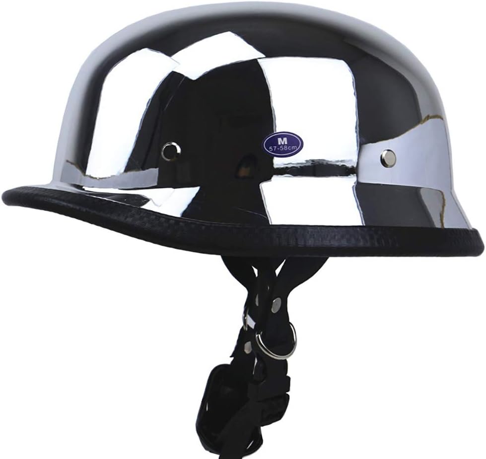 Motorcycle Helmet Halley Half Helmet Vintage German Style Half Open Face Motorbike Moped Scooter Open face Jet Crash Helmet Plating Process,L