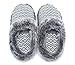 ofoot Womens Comfortable House Bedroom Slippers Soft Knit Fleece Fur Lined Non Slip Rubber Sole Indoor Outdoor (White/Gray, US 11-12)