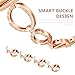 Aiiko Compatible Galaxy Watch 4 (42mm) Bands 20mm O-Link Design Stainless Steel Metal Band Link Bracelet with Rhinestone Diamond Bling Replacement for Samsung Galaxy Watch 42mm/Active 40mm(Rose Gold)