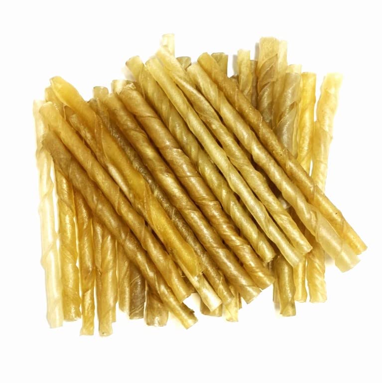 Twist Chews Thick 9-10mm x 100 Natural Rawhide Dog Treats LODC