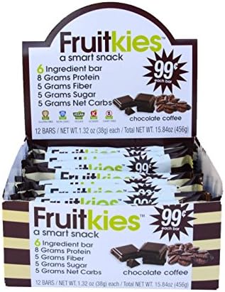 Chocolate Coffee Protein Bars - Certified Vegan, Gluten Free Dairy Free, Kosher - 1.32-Oz 12 Bars per Box