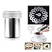 Besokuse Stainless Steel Powder Shakers Coffee Cocoa Cinnamon Shaker Fine Mesh Duster,with 16 pcs Cappuccino Coffee Latte Art Stencils Model Mould