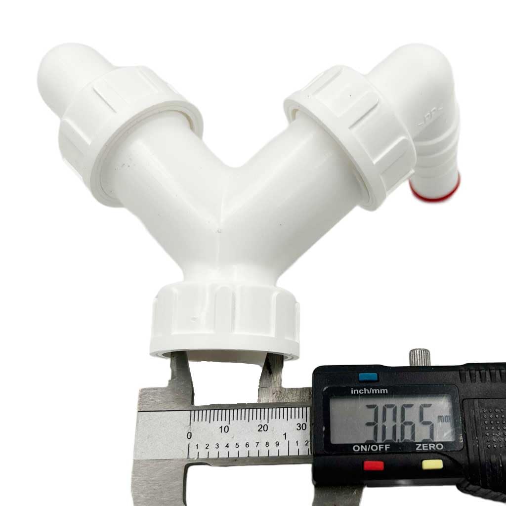 Double Dishwasher Elbow Inlets to G1 BSP (33mm Thread Diameter) Drain Waste Trap Connector