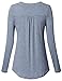 Vinmatto Women's Long Sleeve V Neck Flowy Tunic Top(M,Blue)