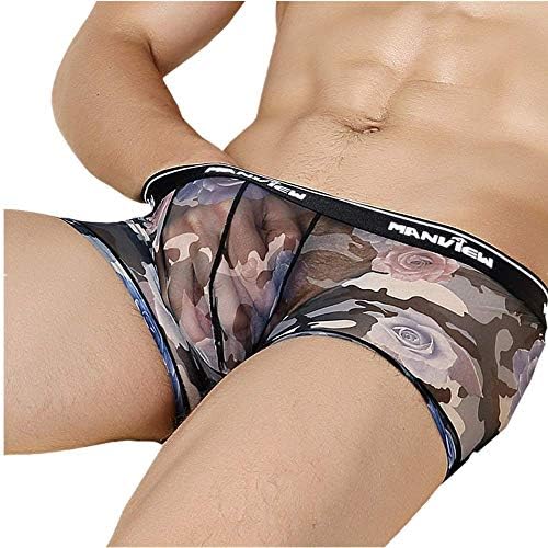 Hot Sale!Men's Underwear, Kstare Men's Comfortable Mesh Underwear Boxer Briefs Rose Print Shorts Soft Underpants (XL, Gray)
