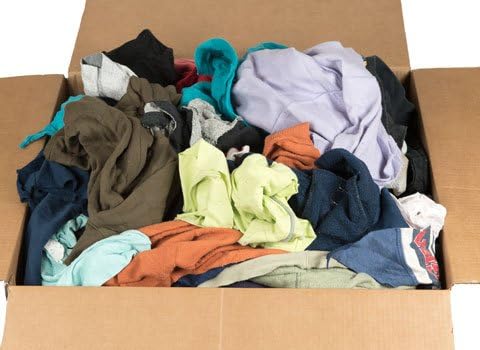 Recycled Colored Sweatshirt Rags - 18" x 18" - 50 Pounds in a Box - by RagLady