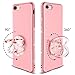 Henpone iPhone 7 Case for Women Girls, iPhone 8 Case for Women Girls, Rose Gold Glitter Girly Cover with Stand Ring Kickstand Holder Bling Sparkly Diamond Phone Case for Apple iPhone 7/8 - Pink