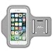MoKo Armband for iPhone 8 / iPhone 7 / 6s / 6, Sweatproof Sports Armband Running Arm Band for iPhone 8, 7, 6S, 6, 5S, 5, Galaxy S9, S8, S7 Edge, BLU 5.0, Moto G, Silver (Fits Arm Girth 10.8