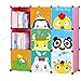 KOUSI Toy Organizer Toy Storage Portable Toy Organizers for Kids Children Toy Organizers and Storage Multifuncation Cube Storage Shelf Cabinet Bookcase Bookshelf, Capacious & Study,Pink, 9 Cubes