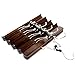Clutter Mate - Set of 12 - Wood Pant Hangers with Locking Bar, Premium Light Walnut Finish for Pants and Slacks