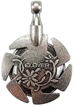 Clover Yarn Cutter Pendant, Antique Silver