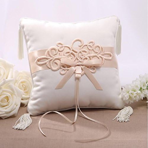 Elegent Satin Wedding Ring Pillow With Chinese Knot / champagne embroidery ring pillow