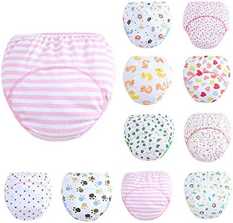 YANN 10 PCS Baby Training Pants Boys Girls Toddler Toilet Pee Potty Training Pants Cotton Diaper Underwear