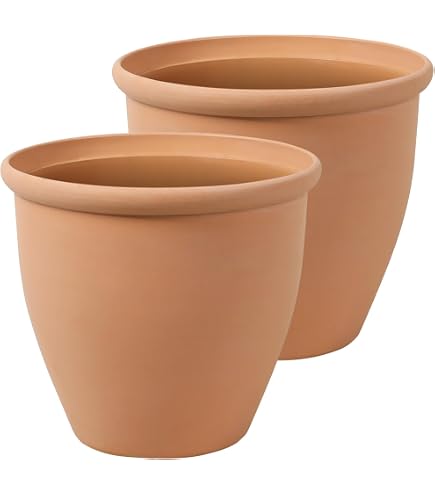 Tusco Products RR245BK Classic Rolled Rim Garden Planter, 24.5, Black