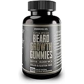 Unsocial Co. Extra Strong Beard Growth Vitamins Gummies | Biotin 10000 MCG | Promotes Strong & Thick Facial Hair Growth for Men | Beard Gummies for Men | Strawberry