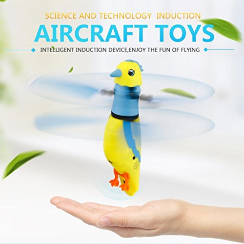 Besde Toy | Helicopter |Induction Bird | Sound Flying Toy Gift | LED Barking |Sensing ToyToy (yellow, Induction Birdie)