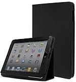 iPad 1 Case, Bastex Folio Synthetic Leather Case Cover with Built-in Stand for Apple iPad 1 1st Generation - Black