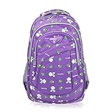 Vbiger Girl's & Boy's Backpack for Middle School Cute Bookbag Outdoor Daypack (Purple(bunny))