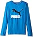 PUMA Boy's 8-20 No 1 Long Sleeve Logo Tee, Sky Blue, Medium