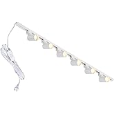 Hiiglxii Plug in Track Lighting with Power Cord, 6-Light LED Track Lighting Kit with Track Rail, Modern Kitchen GU10 Track Li
