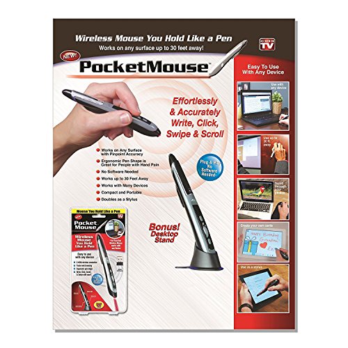 Pocket Mouse (2Pack) 2.4 ghz USB 2.0 Wireless Optical 2in1 Digital Pen Mouse & Stylus