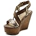 Ollio Womens Shoe Vintage Burnish Wedge Cross Strap Sandal