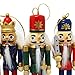 Naimo Set of 6 Christmas Wooden Nutcracker Soldier with Weapon Ornament Decoration for Home