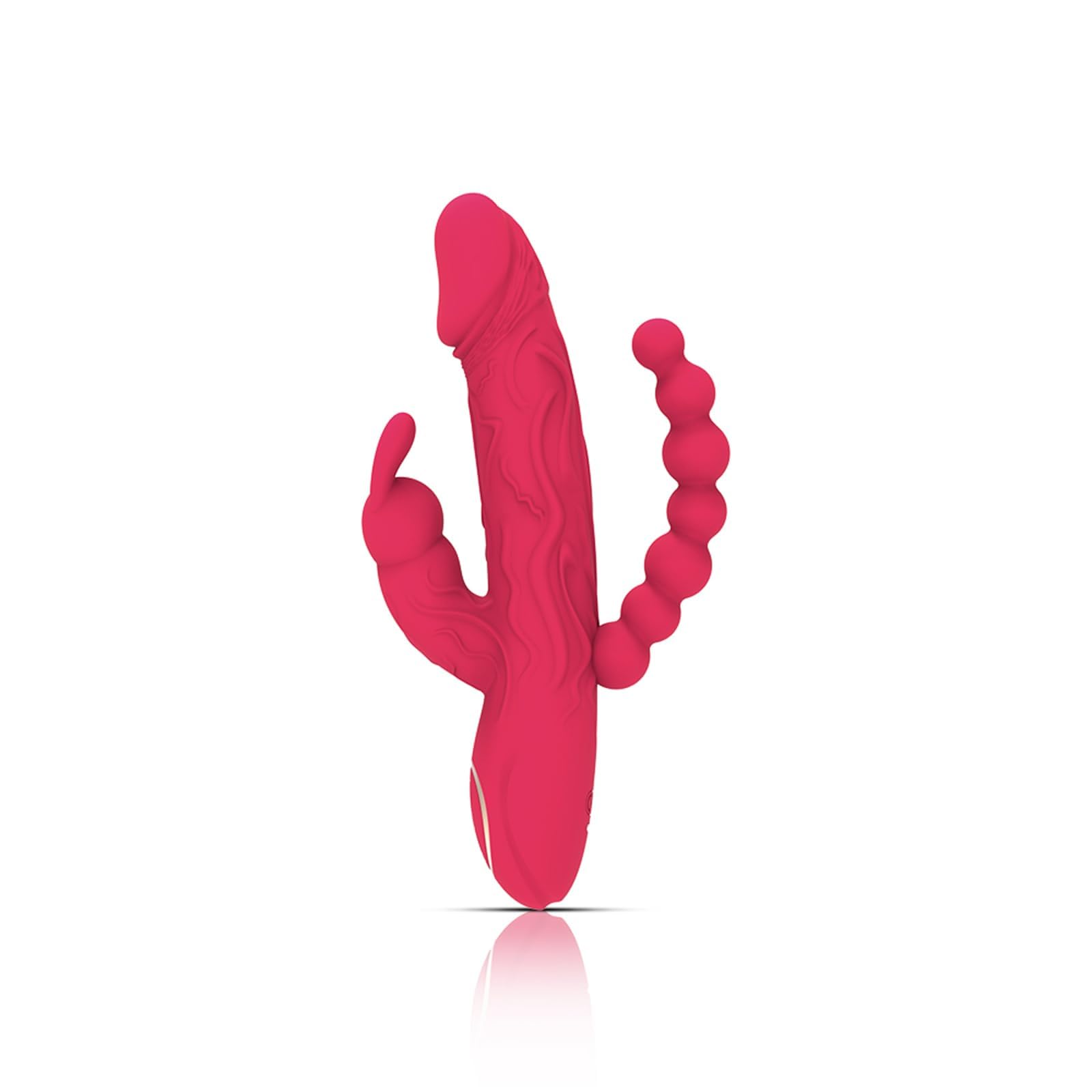 Dildo Vibrator SexSpielzeug G Punkt Vibration 3 in 1 Klitoris Stimulator mit Stoßfunktion Leise und Stark 10 Vibrationsmodi Analplug Analvibrator Prostata Stimulator Erotik Sex Toys für Frau und Paare