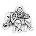 Housweety 50PCs Charm Pendants Elephant Animal Silver Tone 14mmx12mm(4/8