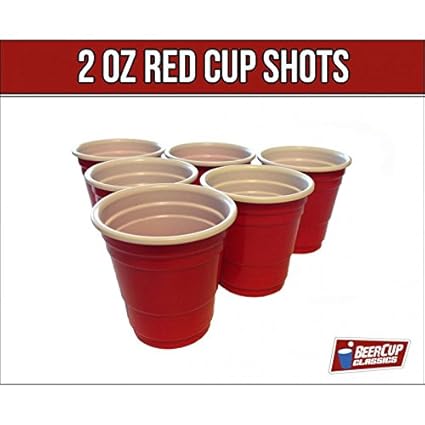 Red Cup Shots Schnapsgläser Kurzer Shot 2Oz 5cl Rote Becher Mini Beer Pong Becher (100 Stk)