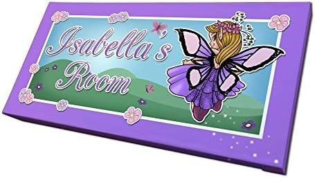 Fairy Door Sign for Nursery or Girls Room with Personalized Name and Custom Colors