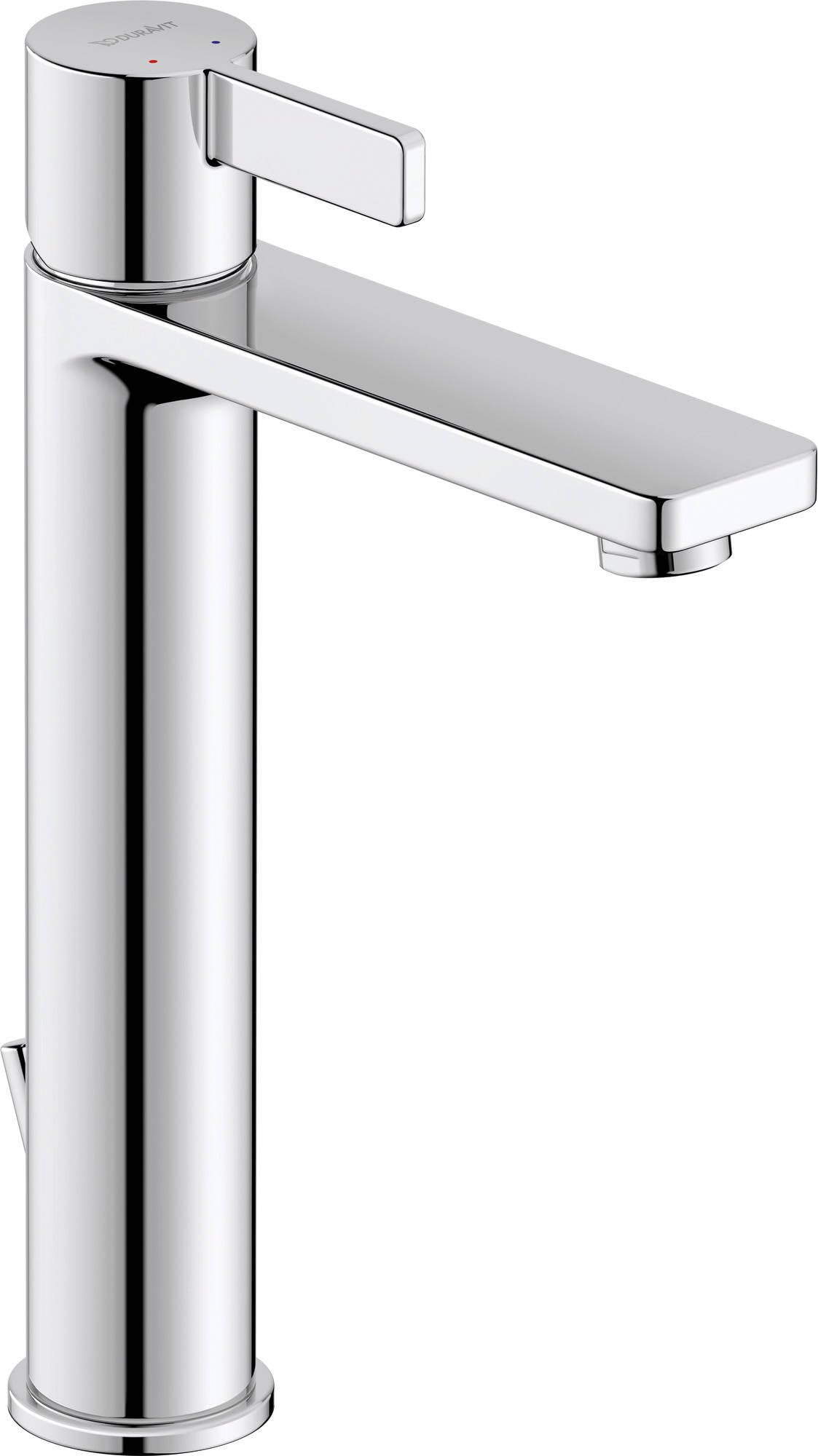 Duravit D-Neo Large Basin Mixer Tap (Spout Height 206mm) Bathroom Tap with Pop Up Waste Chrome — image 1