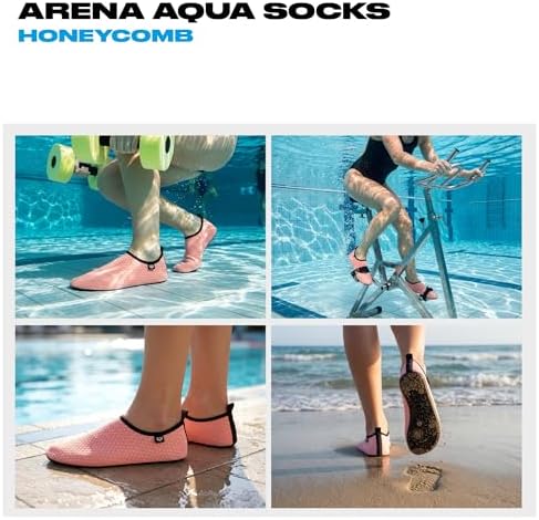 Calcetines Unisex para Agua con Patrón Panal de Abejas, Calcetines de Baño para Mujer y Hombre, Calcetines Piscina para Snorkel y Aquagym, Excelente Adherencia Antideslizante y Secado Rápido