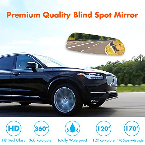 MysBiker Blind Spot Mirrors,Car Mirror Side View Blind Spot,Wide Angle Car Wing Mirror Blind Spot Stick On Side Mirror,Suitable for All Car SUV Trucks Motorcycle (4 Pack) - Thumbnail 4