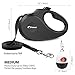 Peteast Retractable Dog Leash, 360° Tangle-Free, Heavy Duty Up to 55lbs pets, 16ft Strong Reflective Nylon Tape with Waste Bag Dispenser, One-Handed Brake/Pause/Lock