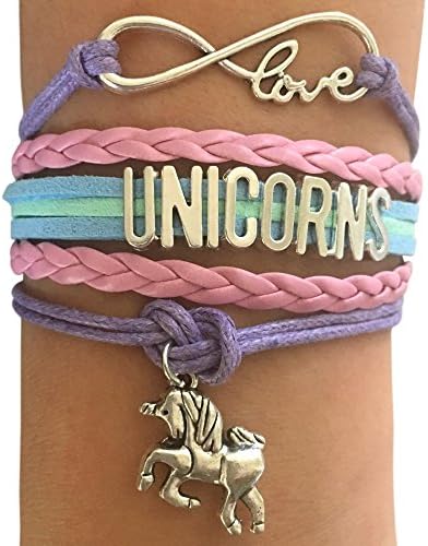 BAE Icons Infinity UNICORNS Bracelet Gift for Girls, UNICORN Jewelry, Unicorn gift, Infinity Bracelet Unicorn Charm, Birthday Gift for girls, Gift Boxed(Purple Rainbow)