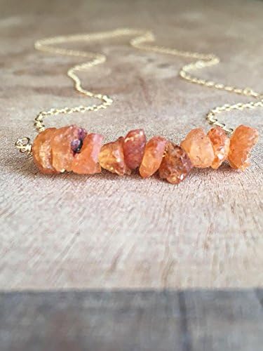 Raw Garnet Necklace 14k Gold Filled or Sterling Silver